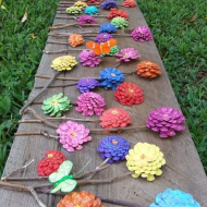 Making Pine Cone Succulents and Flowers